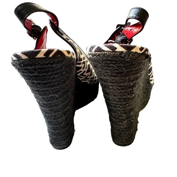 Banana Republic  Espadrille Wedge  Black Cream  Size 9.5 - Picture 3 of 14